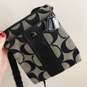 Black Logo Coach Crossbody Purse